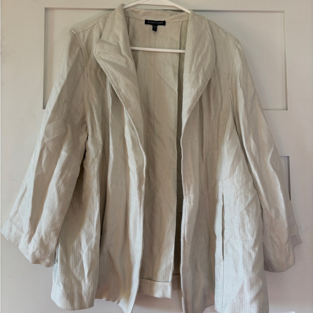 Eileen Fisher Cream Linen Light Blazer
